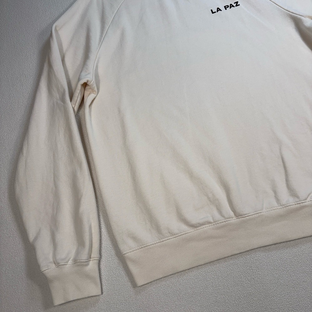 La Paz Cunha Vague Sweatshirt Men's L Off-White Spellout Graphic 100% Cotton - Picture 6 of 16